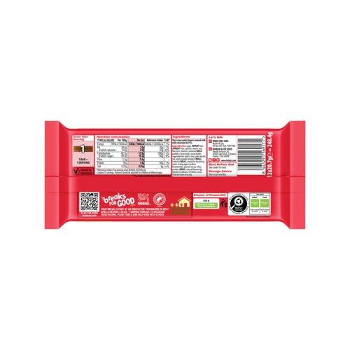 Nestle KitKat 2 Finger Milk Chocolate Bar Pack of 12 12604149