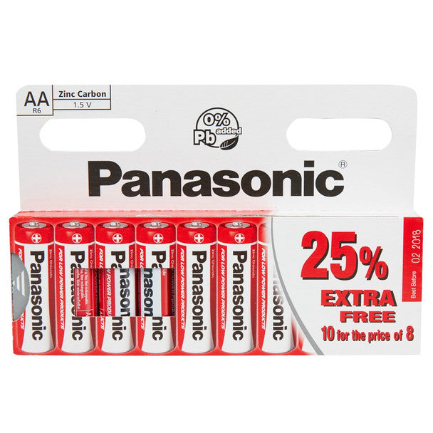 Panasonic AA Zinc Battery Pack 10's
