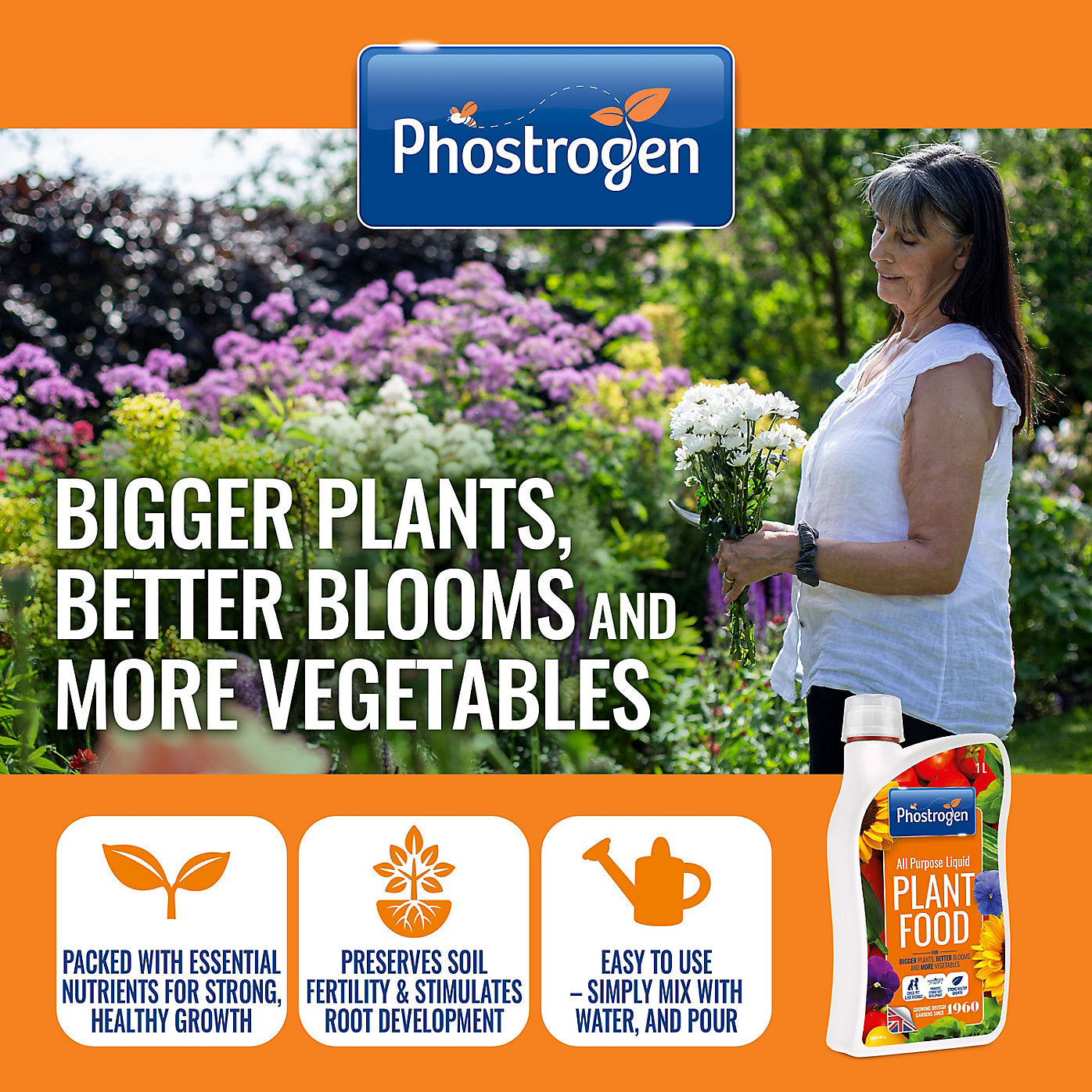 Phostrogen All Purpose Liquid Plant Food 1 litre Concentrate {Makes 166L}