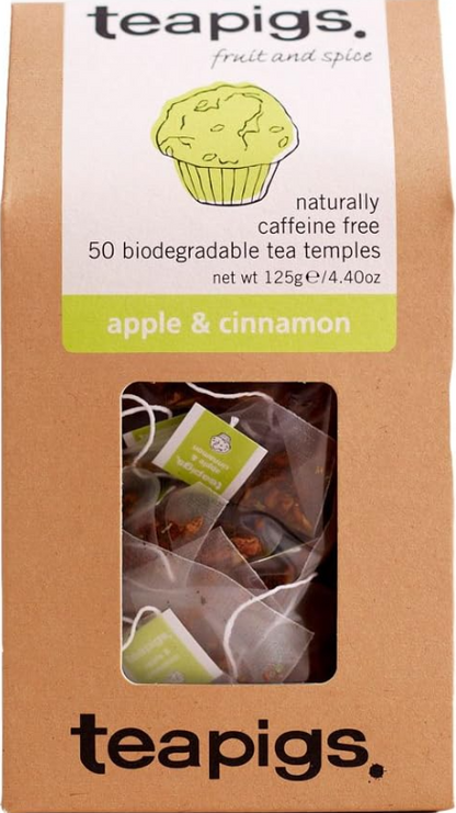 Teapigs Apple and Cinnamon Tea Bags Made With Whole Fruit Pieces (1 Pack of 50 Tea Bags)