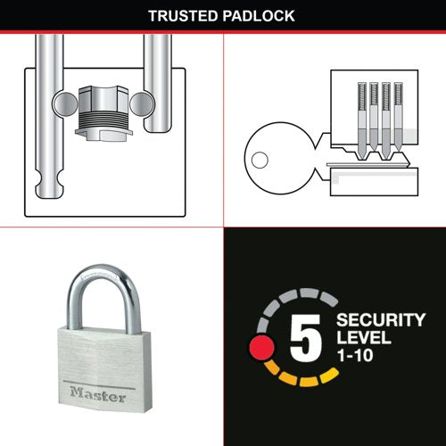 Master Lock 40Mm Aluminium Padlock 9140EURD