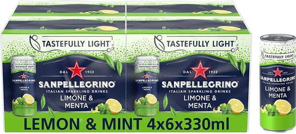 San Pellegrino Sparkling Lemon & Mint Cans 24x330ml