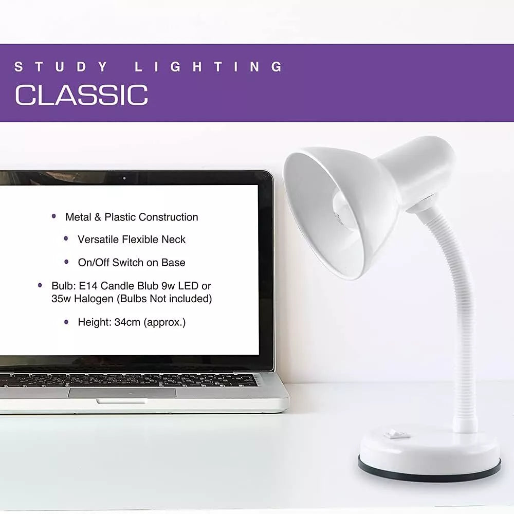 Powermaster Flexi Style White Desk Lamp