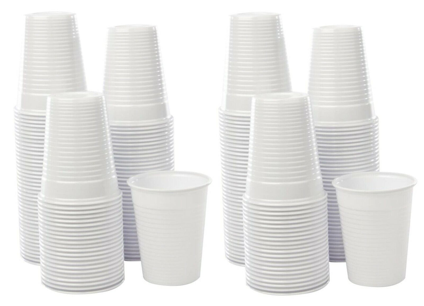 7oz White Plastic Water Cups 100's