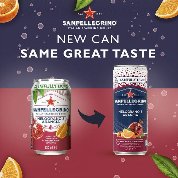 San Pellegrino Sparkling Pomegranate & Orange Cans 24x330ml