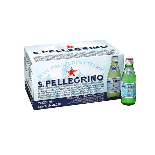 San Pellegrino Sparkling Water 24 X 250ml {Glass Bottles}