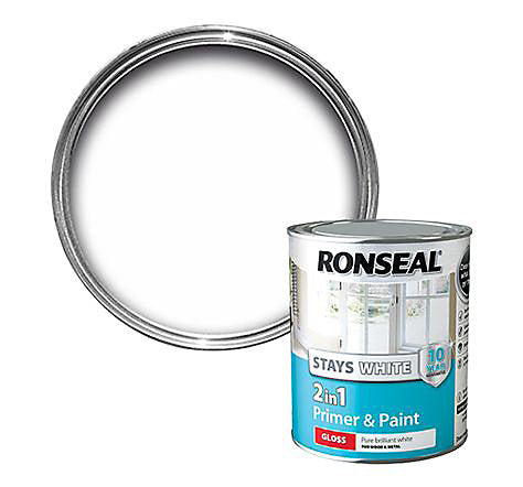 Ronseal Stays White 2in1 Primer & Gloss Paint 750ml