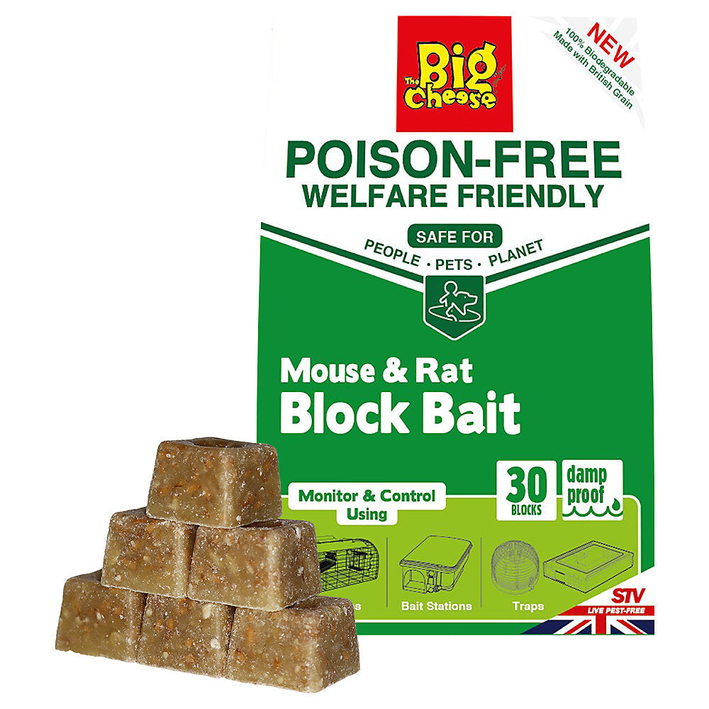 The Big Cheese, Poison-Free, Mouse & Rat Block Bait 10g x 30 | STV201