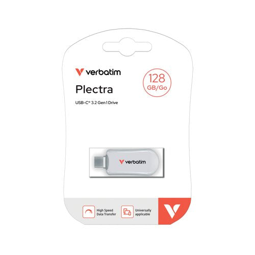 Verbatim Plectra USB-C Flash Drive 128GB White 30229