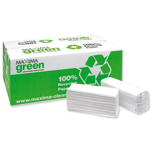 Maxima Green Two Ply C-Fold Hand Towels (MAX5052) White 15x160's  - NWT FM SOLUTIONS - YOUR CATERING WHOLESALER