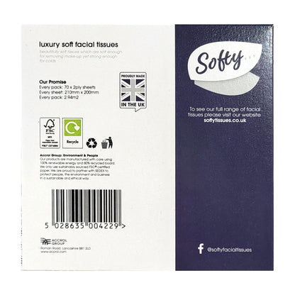 Softy 2ply White Cosmetic Cube Tissues 70's