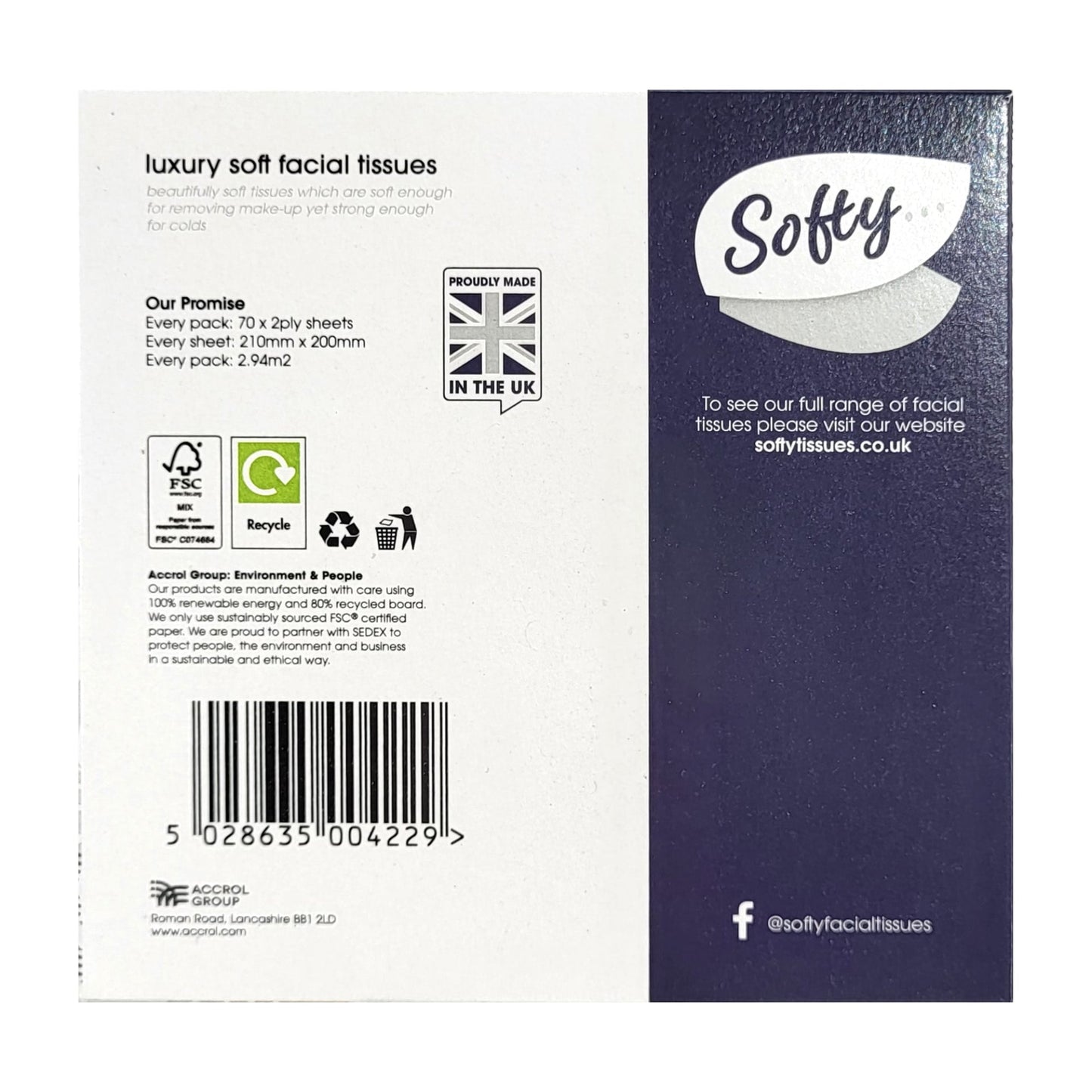 Softy 2ply White Cosmetic Cube Tissues 70's by Janit-X
