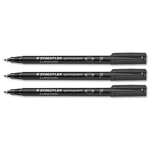 Staedtler Lumocolor Black Permanent Pen 0.6mm Line Pack 10's - NWT FM SOLUTIONS - YOUR CATERING WHOLESALER