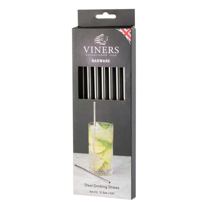 Typhoon Pure Steel Straws With Brush Pack 4's - NWT FM SOLUTIONS - YOUR CATERING WHOLESALER