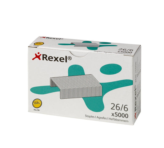 Rexel 26/6mm No 56 Staples (Pack 5000) 06025 - NWT FM SOLUTIONS - YOUR CATERING WHOLESALER