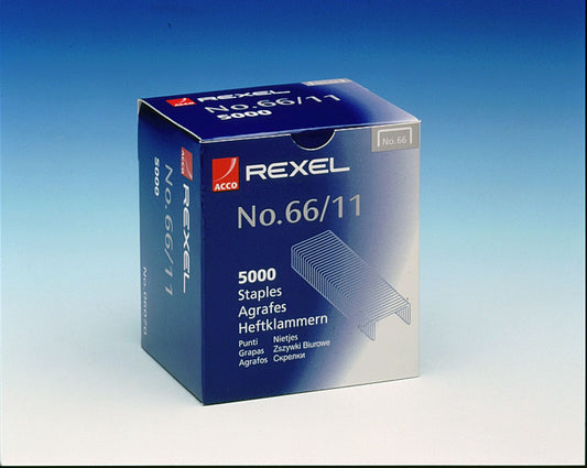Rexel 66/11mm Staples (Pack 5000) 06070 - NWT FM SOLUTIONS - YOUR CATERING WHOLESALER