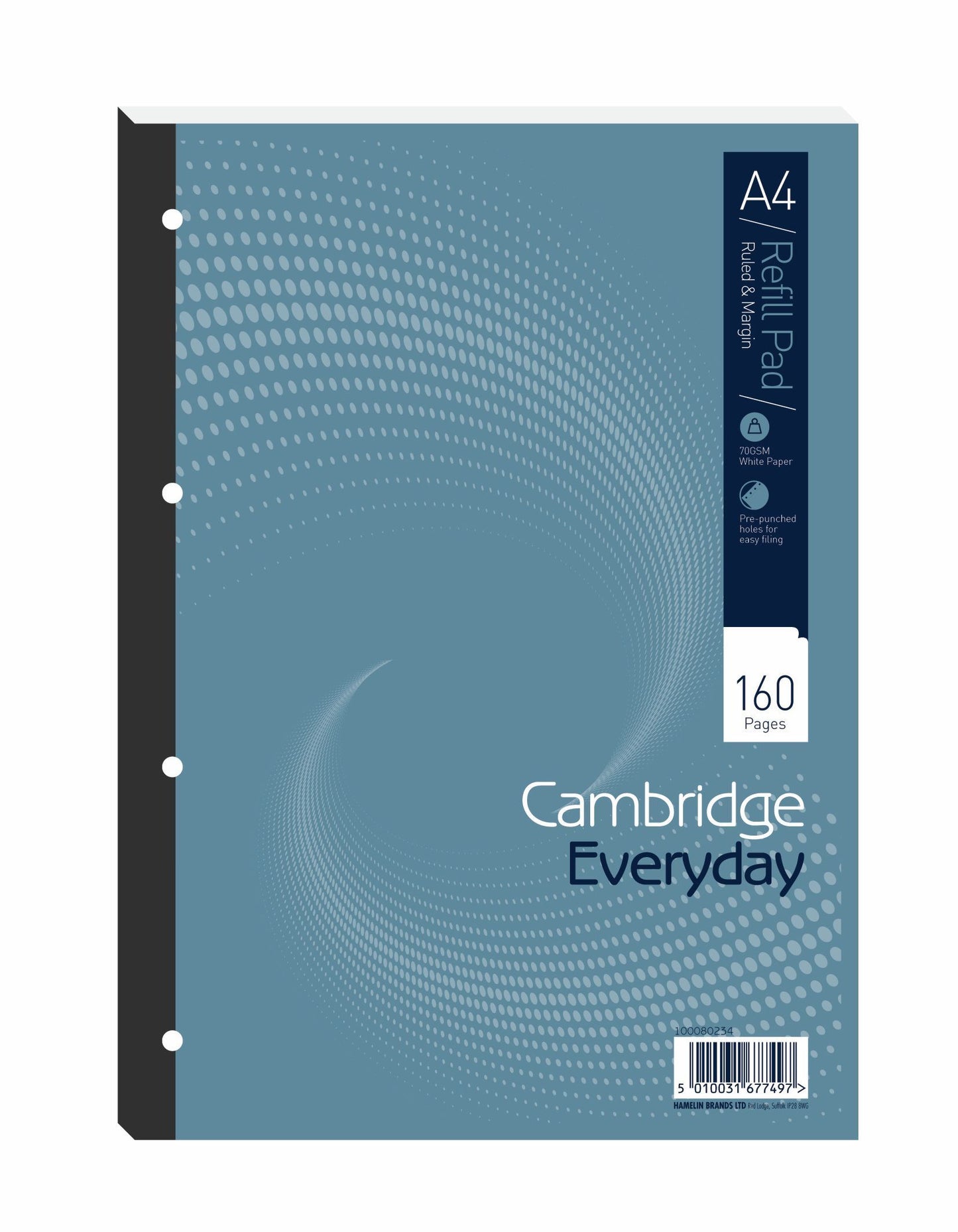 Cambridge Everyday Refill Pad A4 Card Cover Ruled With Margin 160 Pages (Pack 5) 100080234 - NWT FM SOLUTIONS - YOUR CATERING WHOLESALER