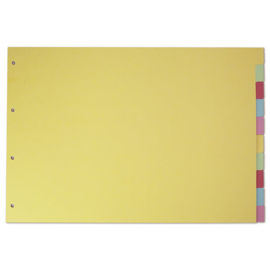 Elba Divider 10 Part A3 Landscape 160gsm Card Assorted Colours 100080772 - NWT FM SOLUTIONS - YOUR CATERING WHOLESALER