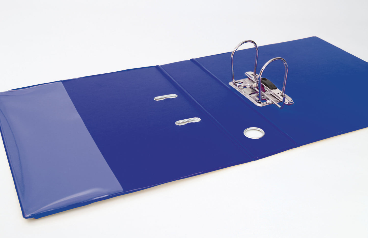 Elba Vision Lever Arch File With Clear PVC Cover Pockets A4 70mm Spine Blue 100082303