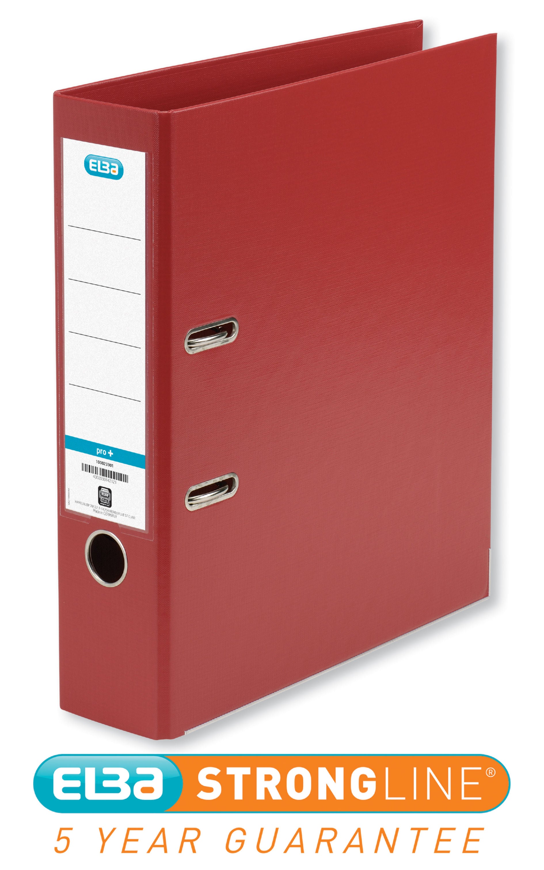 Elba Smart Pro+ Lever Arch File A4 80mm Spine Polypropylene Red 100202172 - NWT FM SOLUTIONS - YOUR CATERING WHOLESALER
