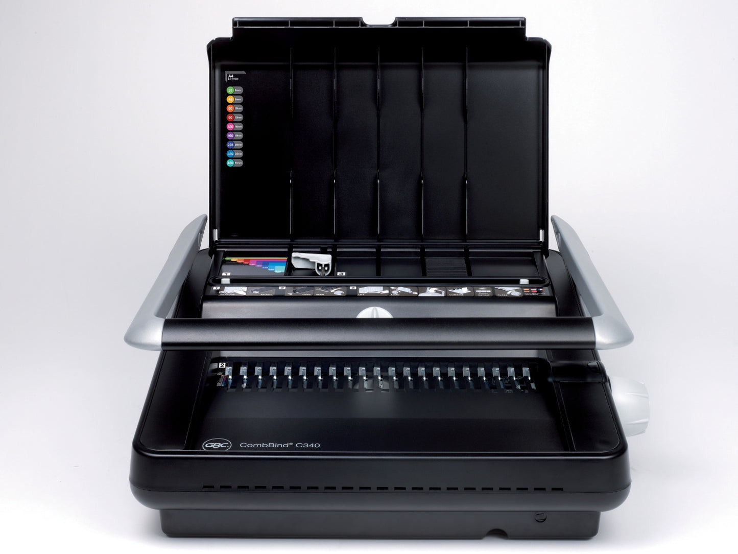 GBC CombBind C340 Manual Comb Binding Machine Dark Grey 4400420