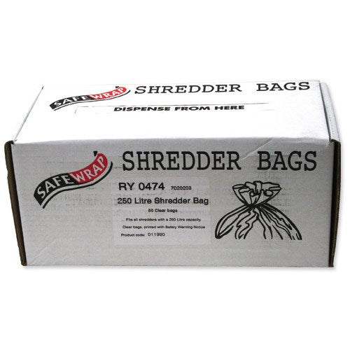 Safewrap RY Shredder Bag 250 Litre Pack 50's - NWT FM SOLUTIONS - YOUR CATERING WHOLESALER