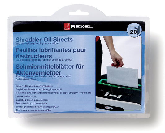 Rexel Shredder Oil Sheets (Pack 20) 2101949 - NWT FM SOLUTIONS - YOUR CATERING WHOLESALER