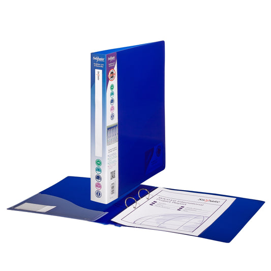 Snopake Superline Ring Binder 2 O-Ring A4 25mm Rings Electra Blue (Pack 10) - 10159 - NWT FM SOLUTIONS - YOUR CATERING WHOLESALER