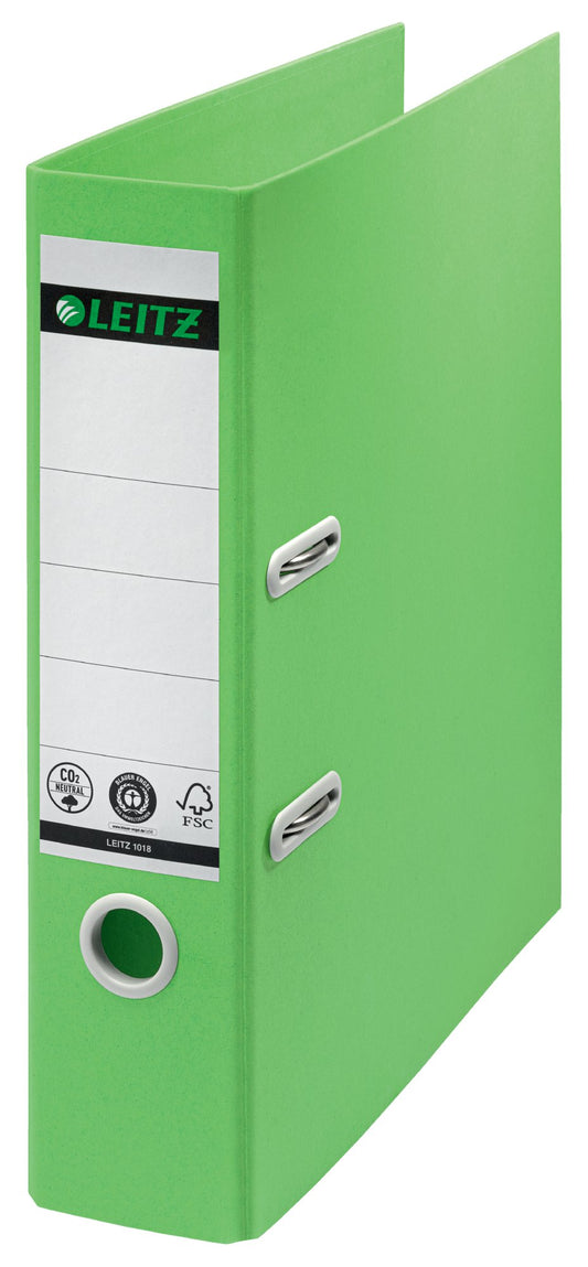 Leitz 180 Recycle Lever Arch File A4 80mm Spine Green 10180055 - NWT FM SOLUTIONS - YOUR CATERING WHOLESALER