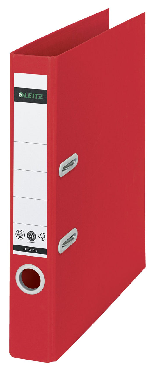 Leitz 180 Recycle Lever Arch File A4 50mm Spine Red 10190025 - NWT FM SOLUTIONS - YOUR CATERING WHOLESALER