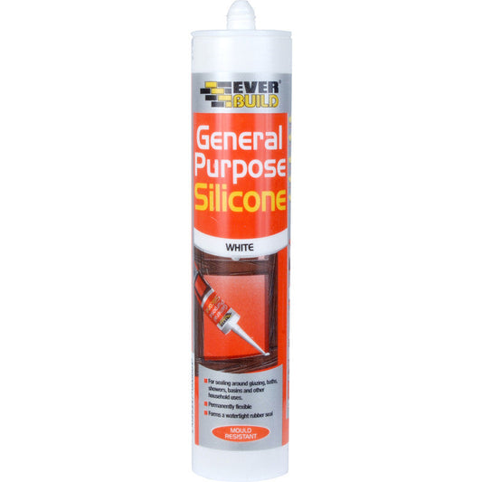 Everbuild General Purpose Silicone White 280ml - NWT FM SOLUTIONS - YOUR CATERING WHOLESALER
