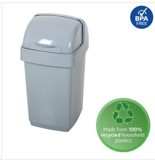Addis Eco Grey Roll Top Bin 10 Litre - NWT FM SOLUTIONS - YOUR CATERING WHOLESALER
