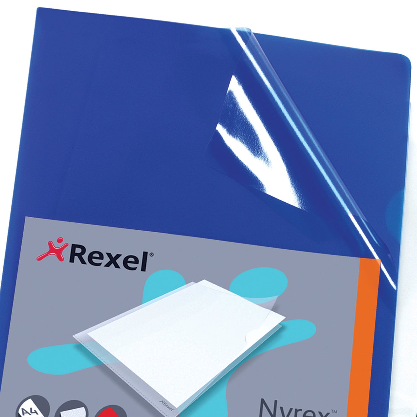 Rexel Nyrex Cut Flush Folder Polypropylene A4 110 Micron Assorted Colours (Pack 25) 12161AS