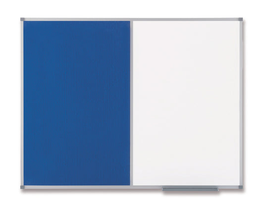 Nobo Classic Combination Board Blue Felt/Magnetic Whiteboard Aluminium Frame 900x600mm 1902257 - NWT FM SOLUTIONS - YOUR CATERING WHOLESALER