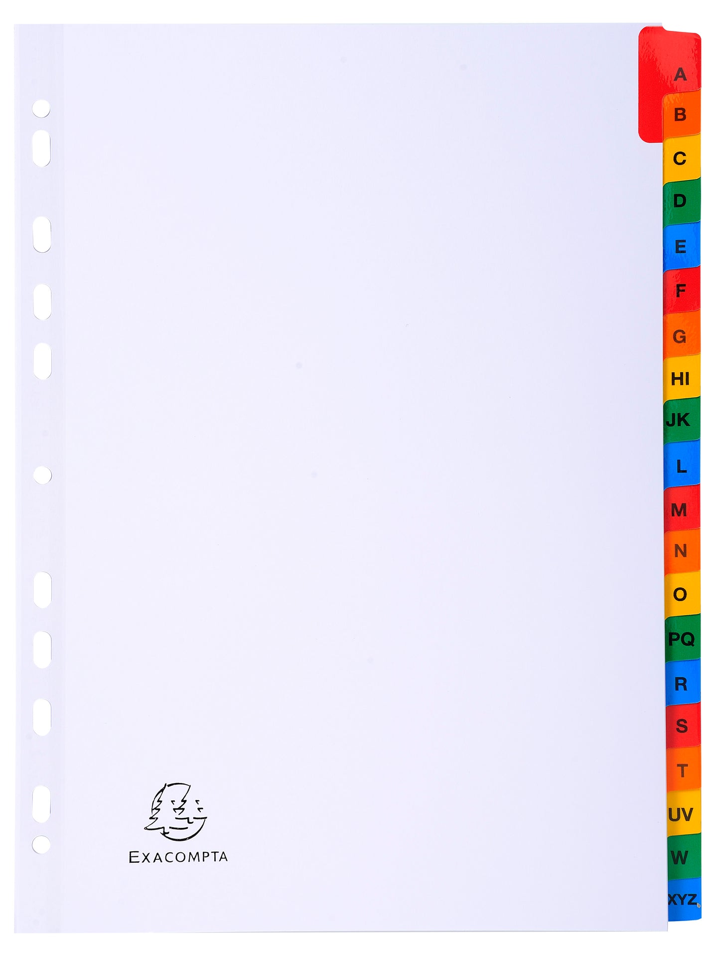 Exacompta Index A-Z A4 160gsm Card White with Coloured Mylar Tabs - 1111E
