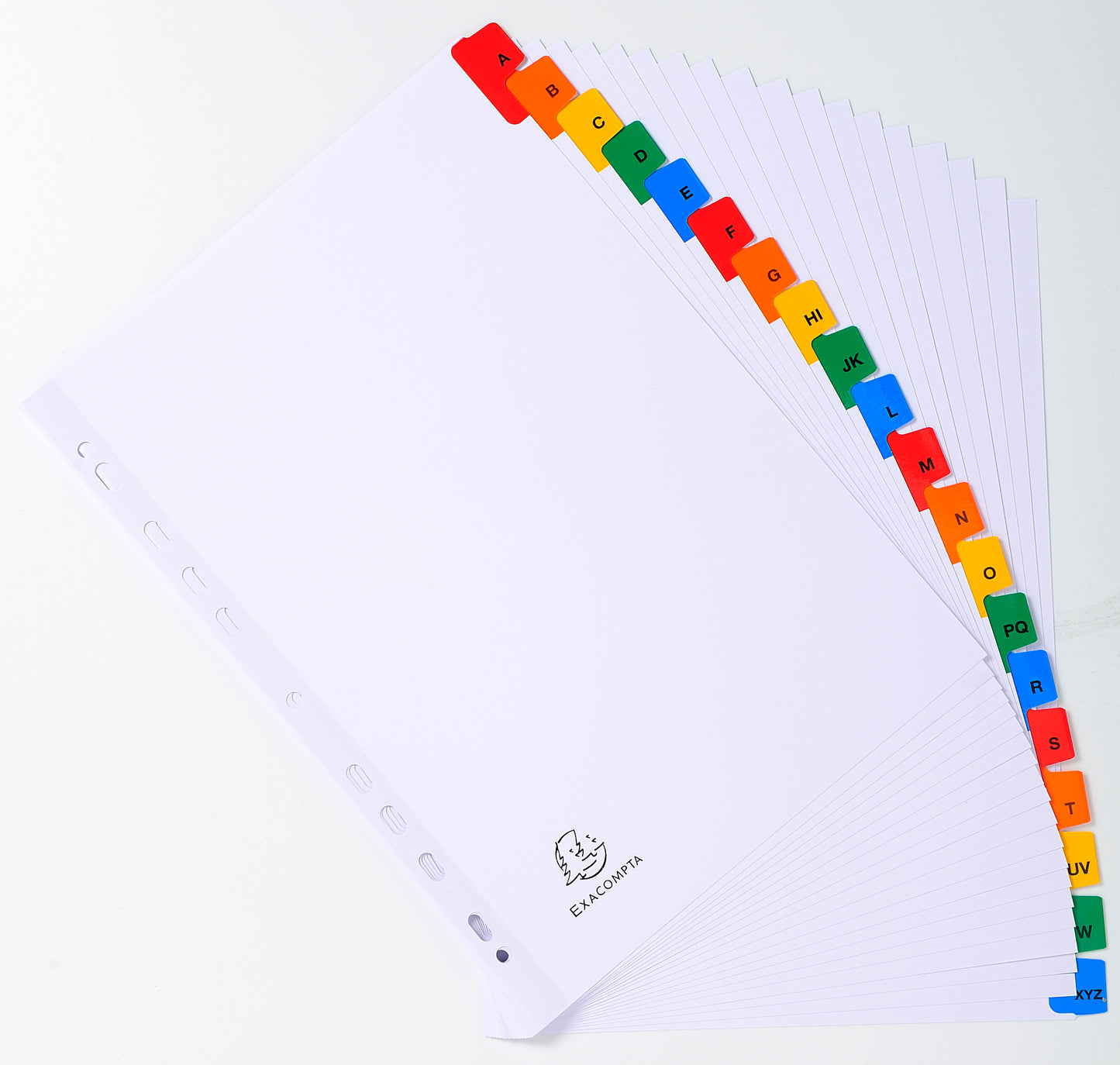 Exacompta Index A-Z A4 160gsm Card White with Coloured Mylar Tabs - 1111E