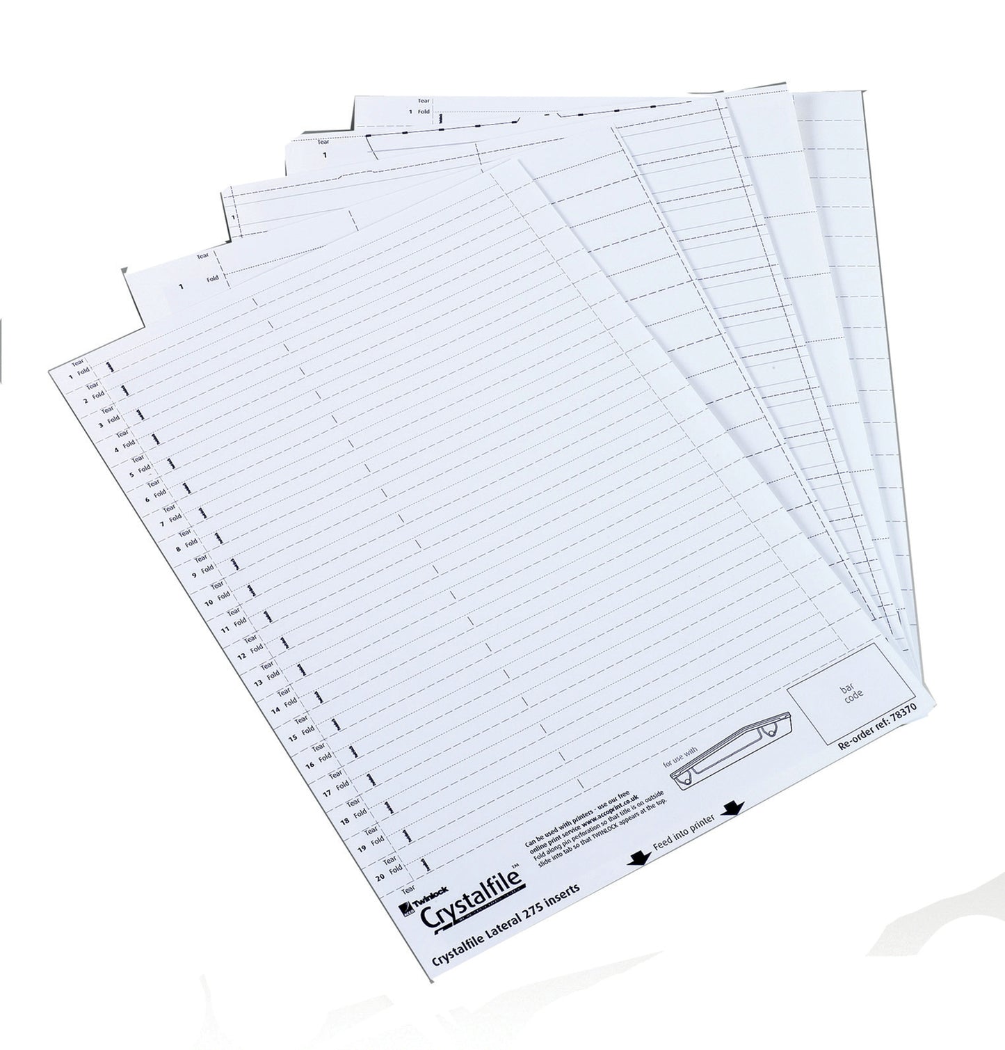 Rexel Crystalfile Crystal Link Card Inserts White (Pack 45) 3000039 - NWT FM SOLUTIONS - YOUR CATERING WHOLESALER
