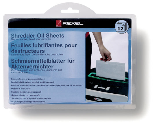Rexel Shredder Oil Sheets (Pack 12) 2101948 - NWT FM SOLUTIONS - YOUR CATERING WHOLESALER