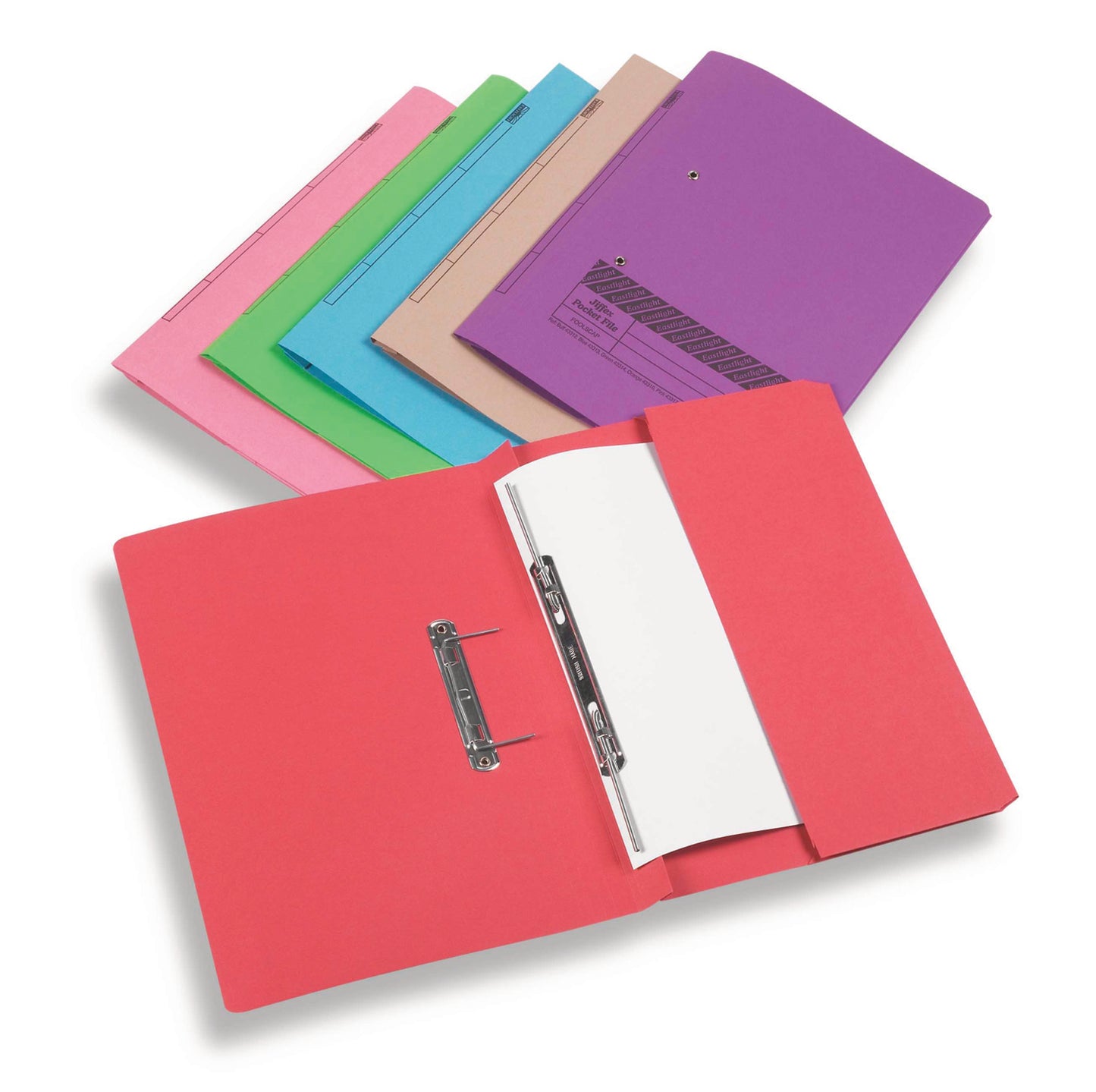 Rexel Jiffex Transfer File Manilla A4 315gsm Pink (Pack 50) 43247EAST