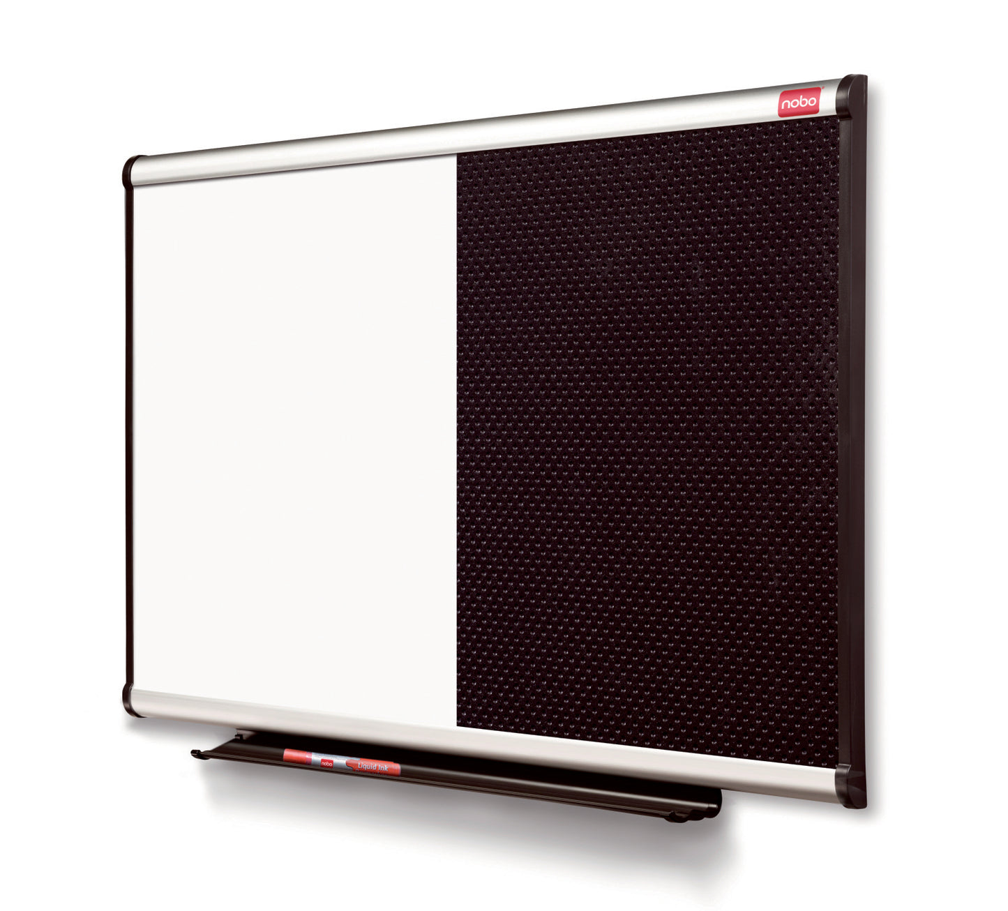 Nobo Prestige Combination Black Foam/Magnetic Whiteboard Aluminium Frame 1200x900mm QBPK9060