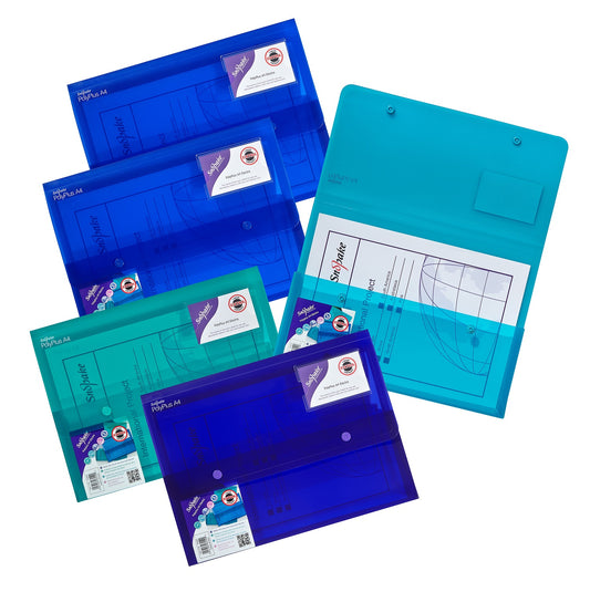 Snopake Polyplus Heavy Duty Wallet File Polypropylene A4 Assorted Colours (Pack 5) - 11756 - NWT FM SOLUTIONS - YOUR CATERING WHOLESALER