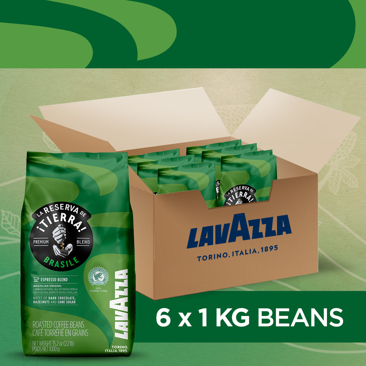 Lavazza Tierra Origins Brasile Coffee Beans 1kg (Green)
