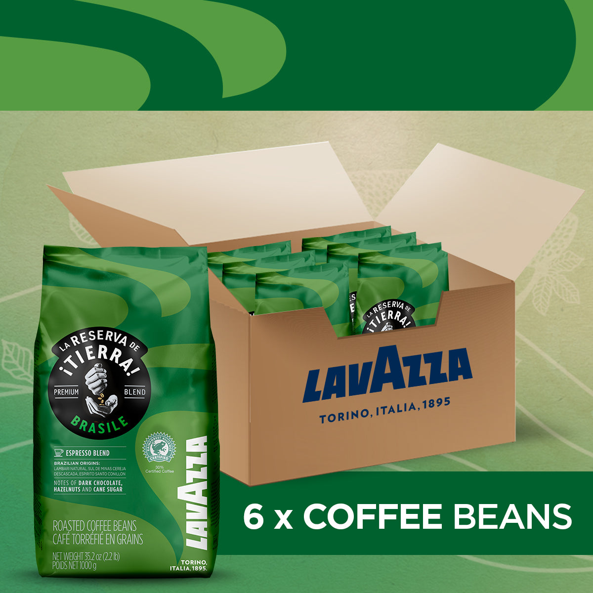 Lavazza Tierra Origins Brasile Coffee Beans 1kg (Green)