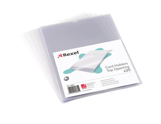 Rexel Nyrex Card Holder Polypropylene A4 Top Opening Clear (Pack 25) 12081 - NWT FM SOLUTIONS - YOUR CATERING WHOLESALER