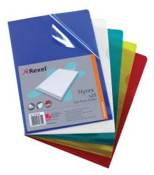Rexel Nyrex Cut Flush Folder Polypropylene A4 110 Micron Blue (Pack 25) 12161BU