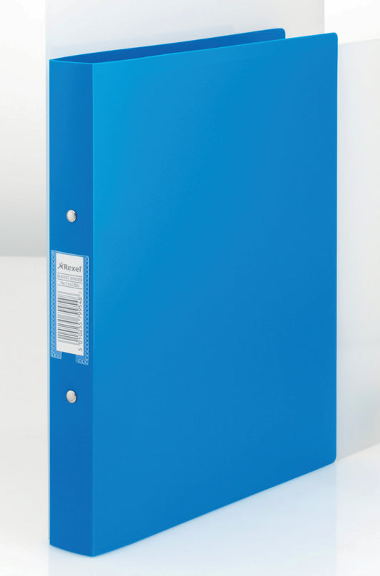 Rexel Budget Ring Binder Polypropylene 2 O-Ring A4 25mm Rings Blue (Pack 10) - 13422BU - NWT FM SOLUTIONS - YOUR CATERING WHOLESALER