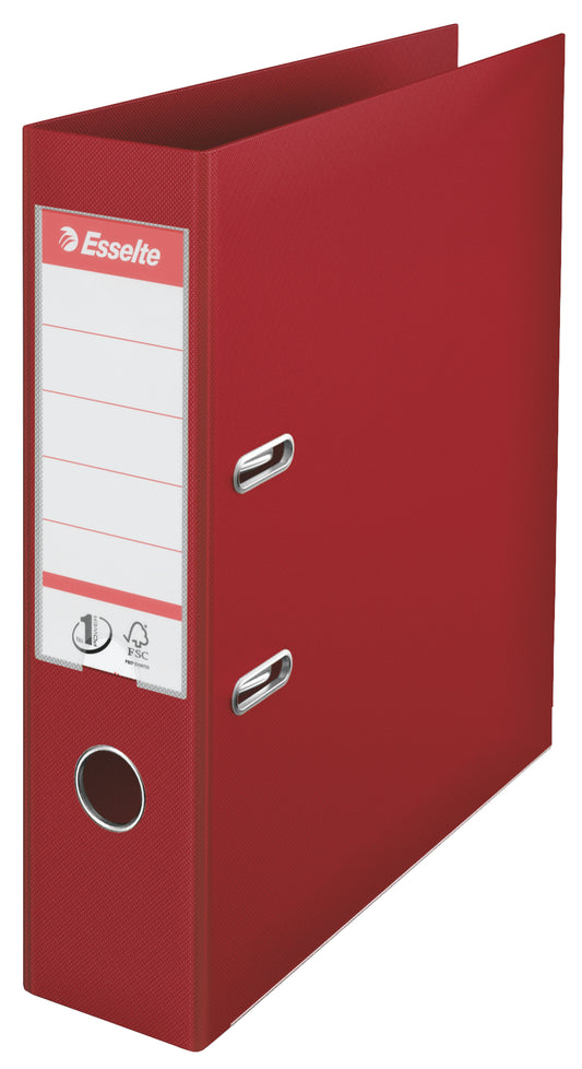 Esselte No.1 Lever Arch File Polypropylene A4 75mm Spine Width Burgundy (Pack 10) 811510 - NWT FM SOLUTIONS - YOUR CATERING WHOLESALER