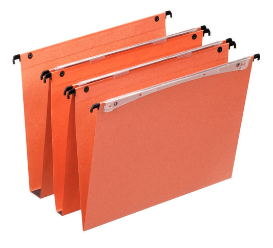 Orgarex Dual Vertical A4 Suspension File Card 15mm V Base Orange (Pack 25) 21631 - NWT FM SOLUTIONS - YOUR CATERING WHOLESALER