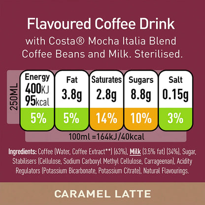 Costa Coffee Caramel Latte Iced Coffee 12x250ml