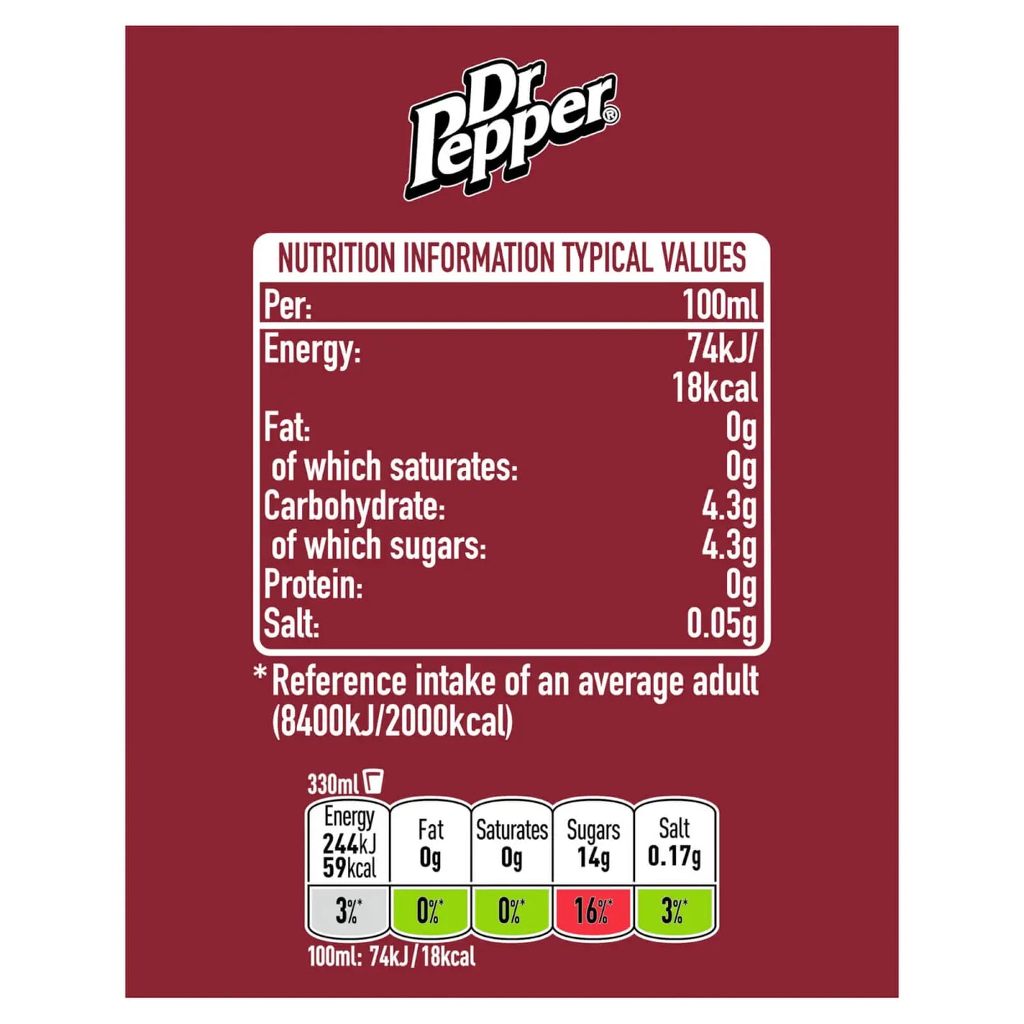 Dr Pepper Cans 24x330ml